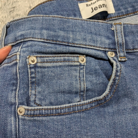 Reformation High Rise Harper Skinny Jeans Blue  Destin  Size 29 - Picture 9 of 11